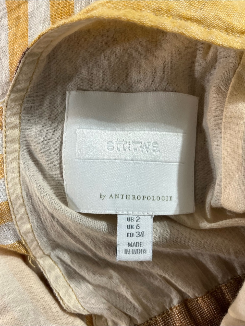 Anthro ett:twa Wesley Striped Linen Romper Sz 2 - Picture 6 of 8